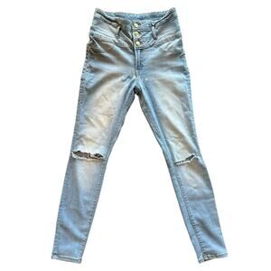 Refuge Charolette Russe High waisted Skinny Jeans| Size -6, Ripped Knee Stretchy